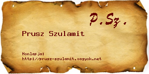Prusz Szulamit névjegykártya